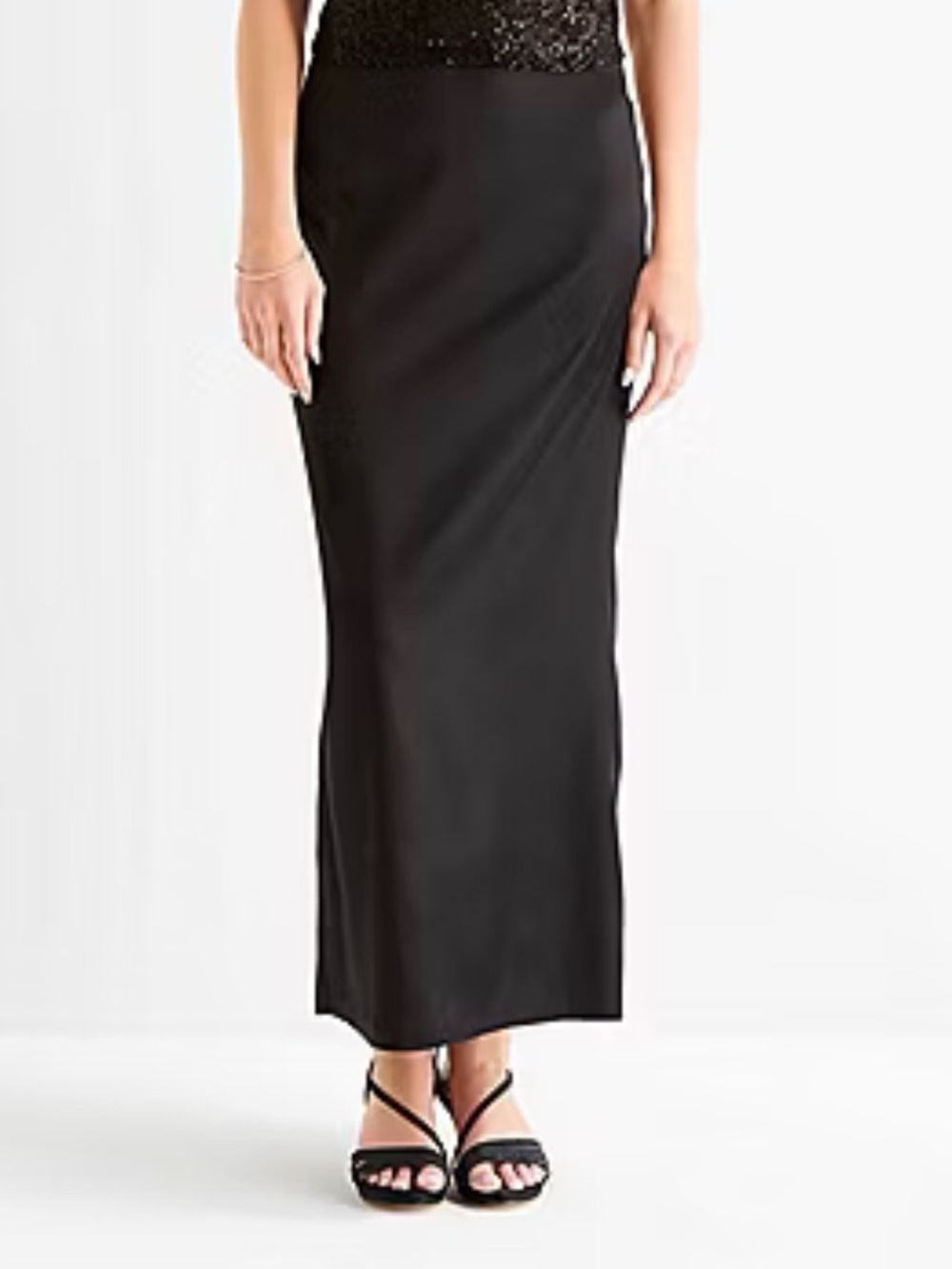 Forever 21 Black Satin Maxi Skirt | Size L